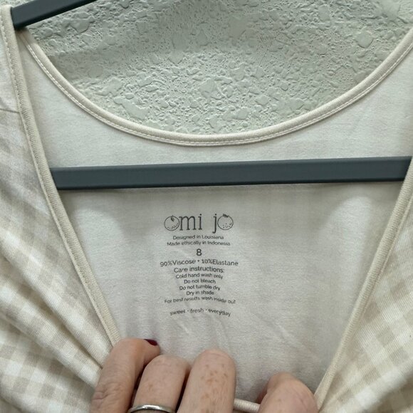 Omi Jo Well Dressed Wolf Vanilla Milk Gingham Plaid House Dress Set Girls size 8 - Picture 3 of 7